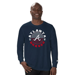 Atlanta Braves Starter Halftime Long Sleeve T-Shirt - Navy - MLB Discount