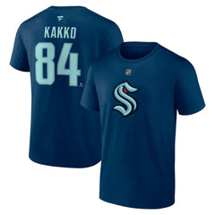 Kaapo Kakko Seattle Kraken Fanatics Authentic Stack Name & Number T-Shirt - Navy - NHL 202884330