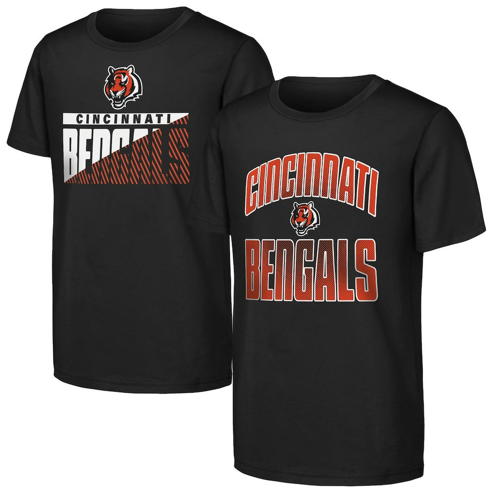 Cincinnati Bengals Outerstuff Youth Never Quit 2-Pack T-Shirt Set Black