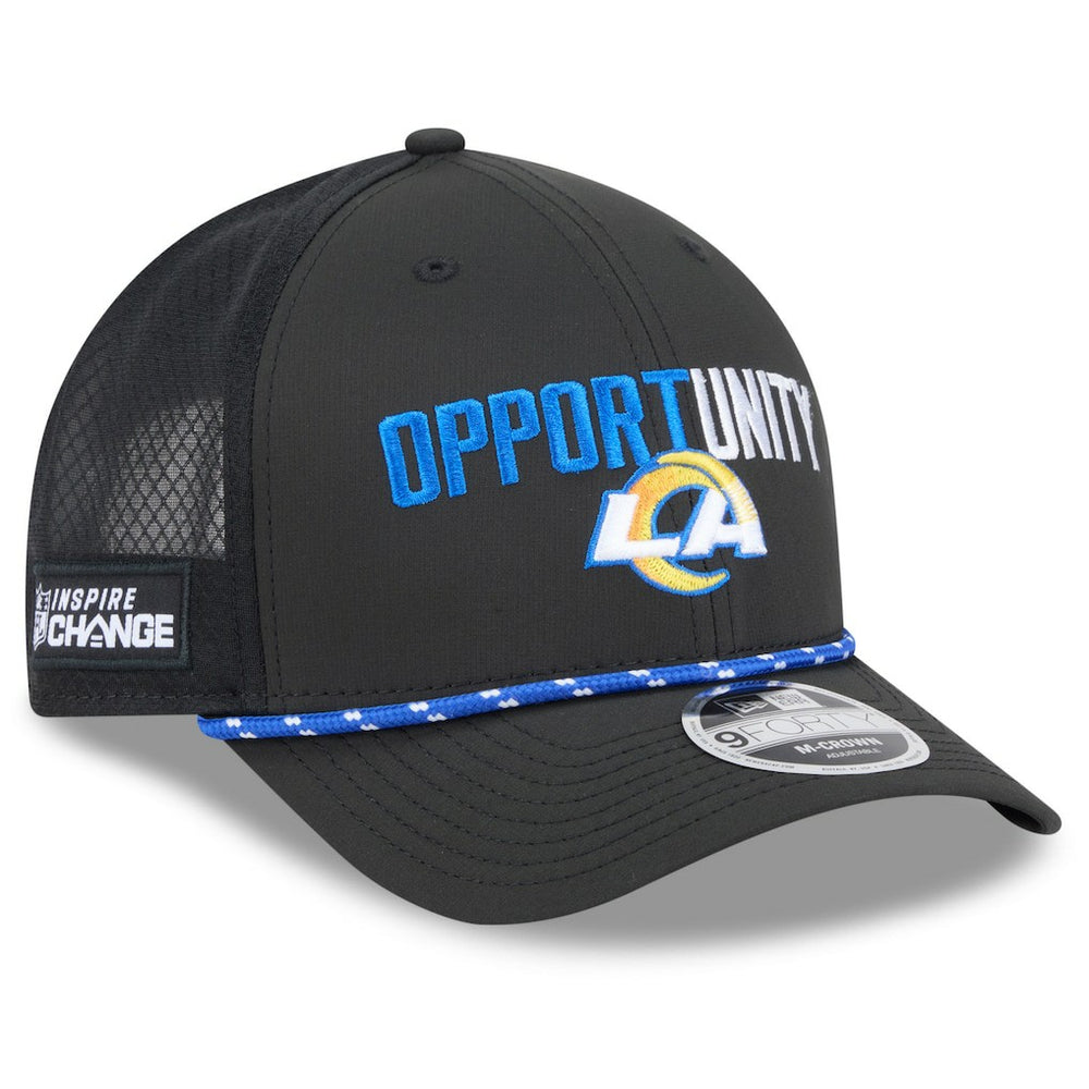 Los Angeles Rams New Era 2025 Inspire Change 9FORTY M-Crown Adjustable Hat Black