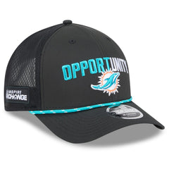 Miami Dolphins New Era 2025 Inspire Change 9FORTY M-Crown Adjustable Hat Black
