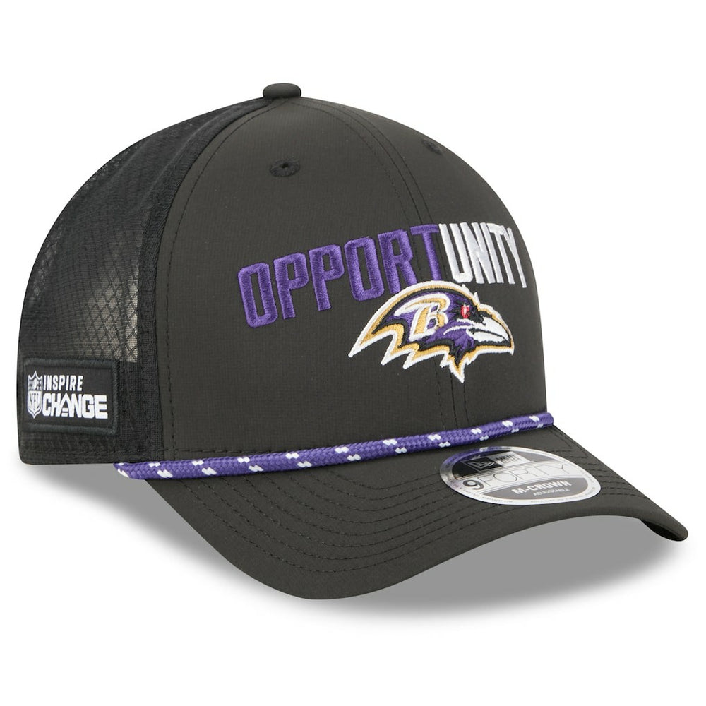 Baltimore Ravens New Era 2025 Inspire Change 9FORTY M-Crown Adjustable Hat Black
