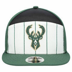 Milwaukee Bucks Youth 2025 NBA Tip Off Split Panel 9FIFTY Snapback Hat White/Hunter Green | New Era outlet