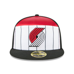 Portland Trail Blazers 2025 NBA Tip Off Split Panel 59FIFTY Fitted Hat White/Black | New Era US