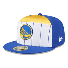 Golden State Warriors 2025 NBA Tip Off Split Panel 59FIFTY Fitted Hat for sale White/Royal | New Era Lifestyle