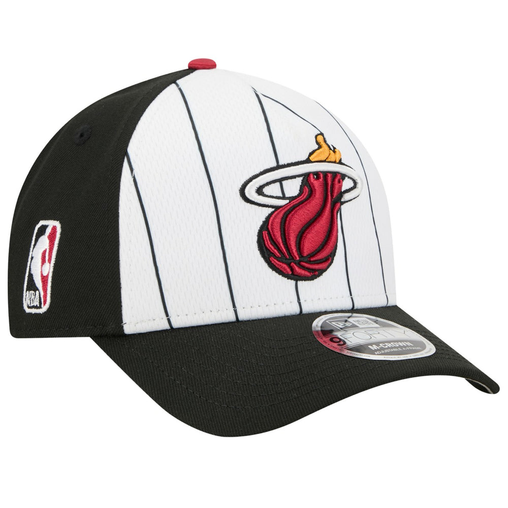 Miami Heat 2025 NBA Tip Off M-Crown A-Frame 9FORTY Adjustable Hat White/Black | New Era US