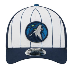 Minnesota Timberwolves 2025 NBA Tip Off M-Crown A-Frame 9FORTY Adjustable Hat White/Navy | New Era