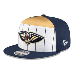 New Orleans Pelicans 2025 NBA Tip Off Split Panel 9FIFTY Snapback Hat White/Navy | New Era Near Me