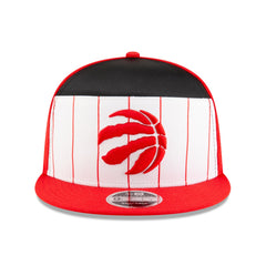 Toronto Raptors 2025 NBA Tip Off Split Panel 9FIFTY Snapback Hat White/Red | New Era for sale
