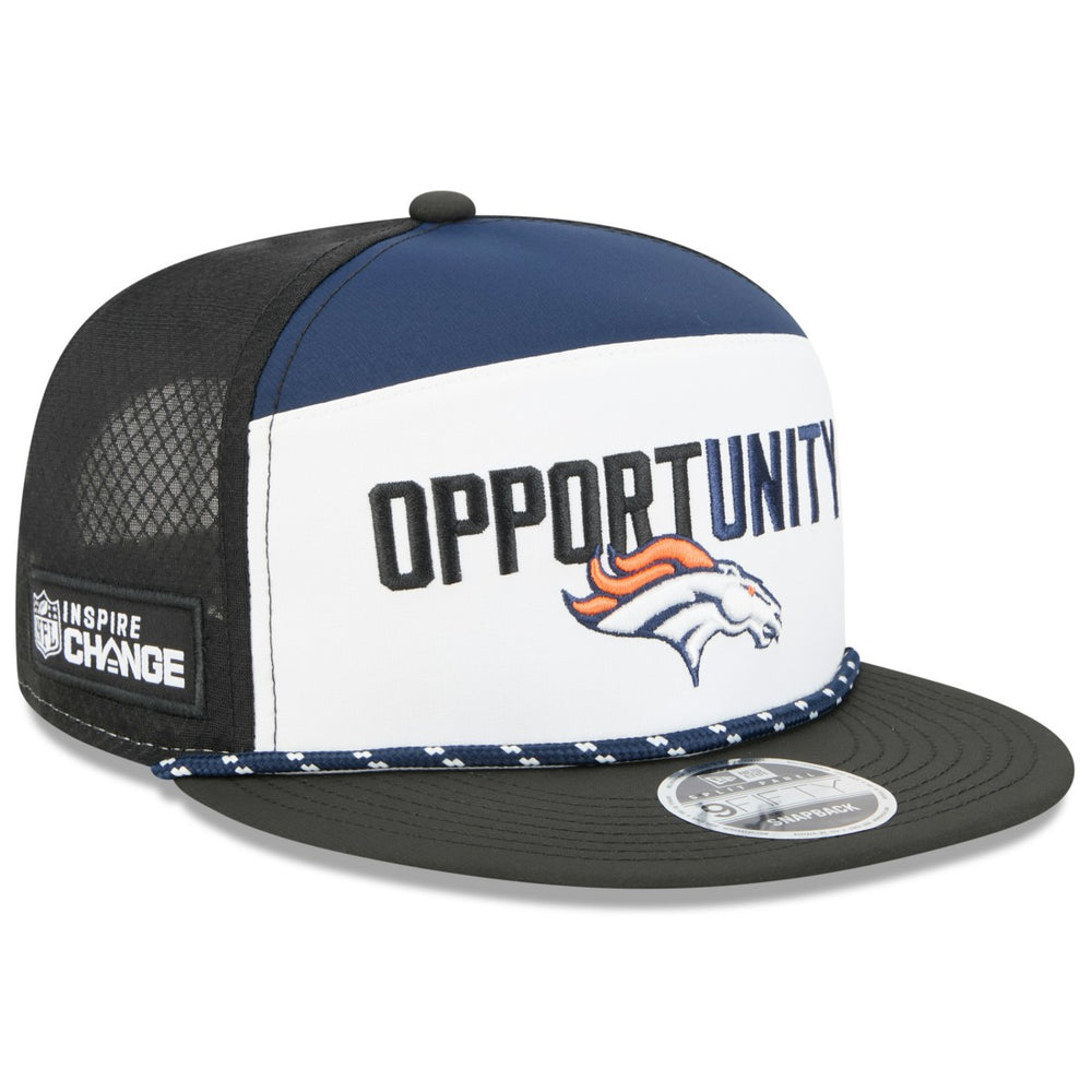Denver Broncos New Era 2025 Inspire Change Split Panel 9FIFTY Snapback Hat White/Black