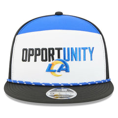 Los Angeles Rams New Era 2025 Inspire Change Split Panel 9FIFTY Snapback Hat White/Black