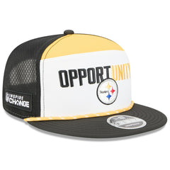 Pittsburgh Steelers New Era 2025 Inspire Change Split Panel 9FIFTY Snapback Hat White/Black