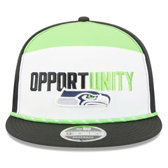 Seattle Seahawks New Era 2025 Inspire Change Split Panel 9FIFTY Snapback Hat White/Black