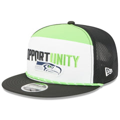 Seattle Seahawks New Era 2025 Inspire Change Split Panel 9FIFTY Snapback Hat White/Black