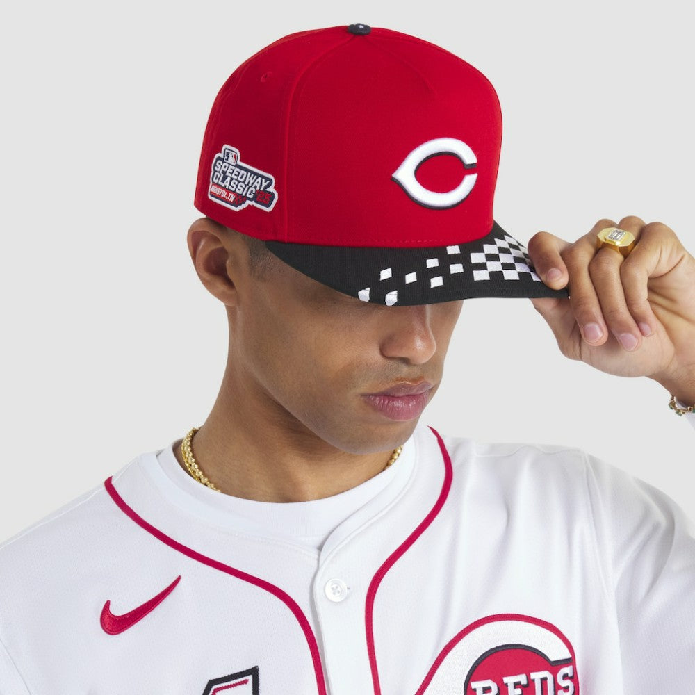 Cincinnati Reds New Era 2025 MLB Speedway Classic A-Frame 59FIFTY Fitted Hat - Red/Black - New Era on Sale