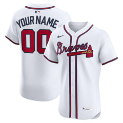 Atlanta Braves Nike Home Elite Custom Jersey - White - Nike Sale