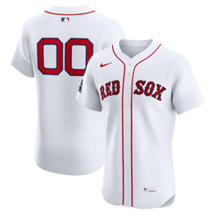 Boston Red Sox Nike Home Elite Sponsor Patch Custom Jersey - White - Nike Sale
