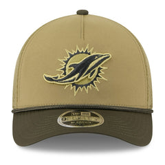 Miami Dolphins New Era Youth 2025 Salute to Service 9FORTY A-Frame Adjustable Hat Green/Dark Green