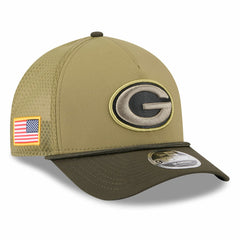 Green Bay Packers New Era Youth 2025 Salute to Service 9FORTY A-Frame Adjustable Hat Green/Dark Green