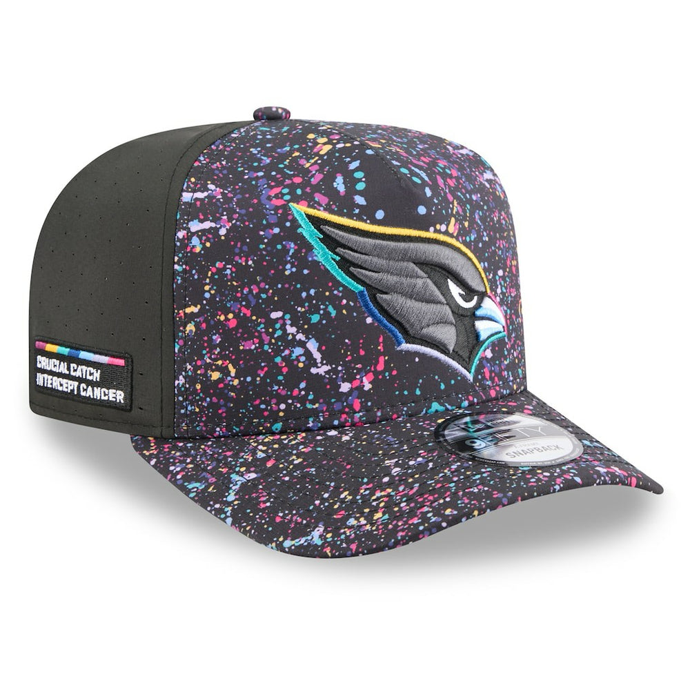 Arizona Cardinals New Era 2025 NFL Crucial Catch A-Frame 9FIFTY Snapback Hat Black
