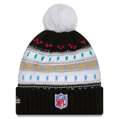 Cincinnati Bengals New Era Women's 2025 NFL Crucial Catch Cuffed Knit Hat with Pom Black
