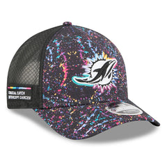 Miami Dolphins New Era Youth 2025 NFL Crucial Catch 9FORTY Adjustable Hat Black