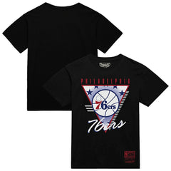 Philadelphia 76ers Worldwide Collection Tri-Logo T-Shirt Black | Mitchell & Ness US