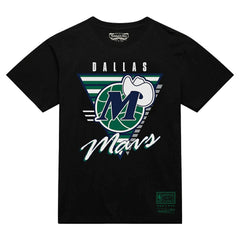 Dallas Mavericks Worldwide Collection Tri-Logo T-Shirt for sale Black | Mitchell & Ness Near Me
