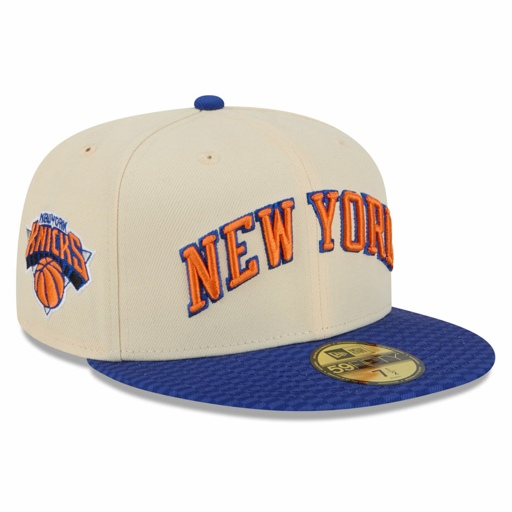 New York Knicks 2025/26 City Edition 59FIFTY Fitted Hat Cream/Blue | New Era outlet