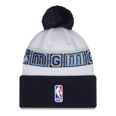 Memphis Grizzlies 2025/26 City Edition Cuffed Knit Hat with Pom Navy/White | New Era