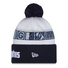Memphis Grizzlies 2025/26 City Edition Cuffed Knit Hat with Pom Navy/White | New Era