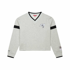 Mitchell & Ness Tampa Bay Buccaneers Women's Cropped V-Neck Sweatshirt Gray