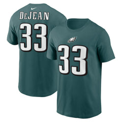 Nike Cooper DeJean Philadelphia Eagles Player Name & Number T-Shirt Midnight Green