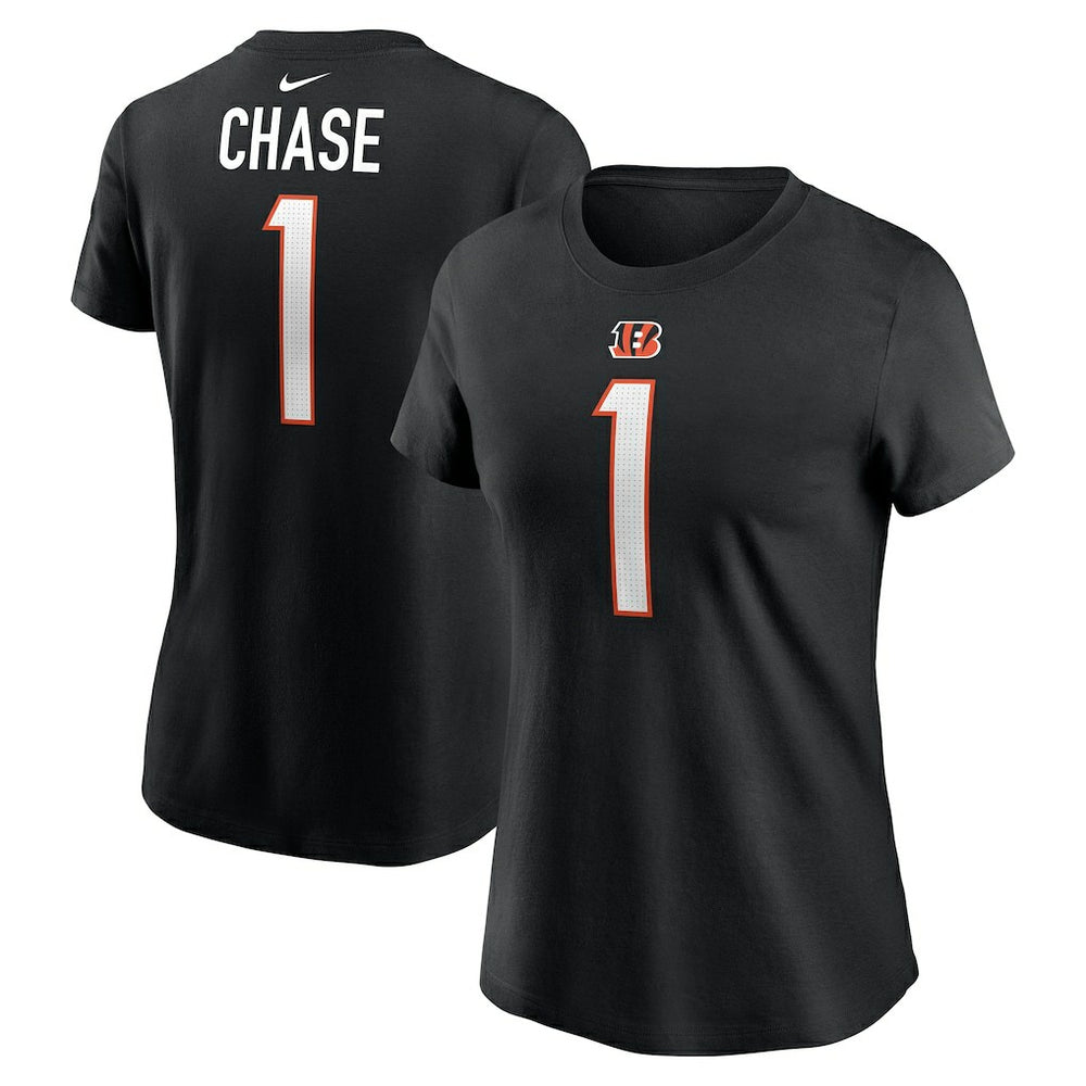 Nike Ja'Marr Chase Cincinnati Bengals Women's Player Name & Number T-Shirt Black