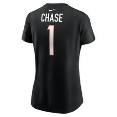 Nike Ja'Marr Chase Cincinnati Bengals Women's Player Name & Number T-Shirt Black