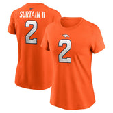 Nike Patrick Surtain II Denver Broncos Women's Player Name & Number T-Shirt Orange