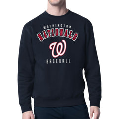 Washington Nationals Starter Team Logo Fleece Pullover Sweatshirt - Navy - MLB Lifestyle