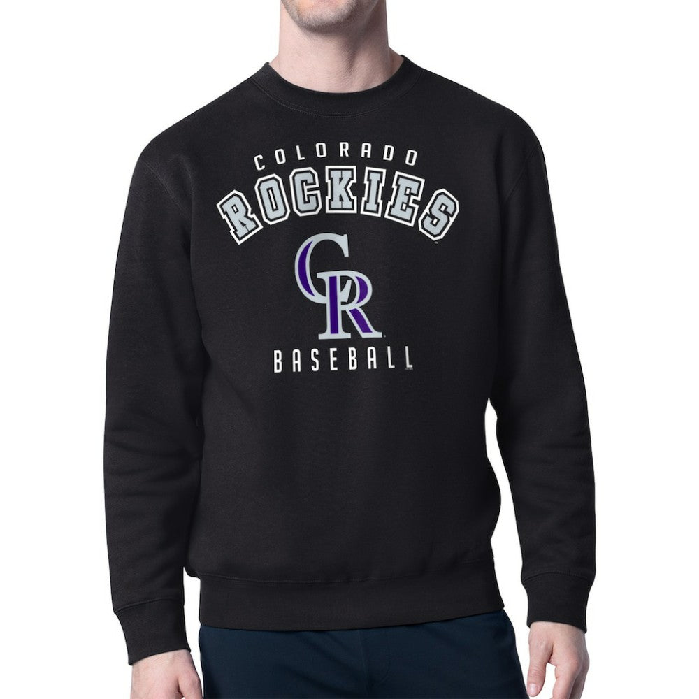 Colorado Rockies Starter Team Logo Fleece Pullover Sweatshirt - Black - MLB Sale