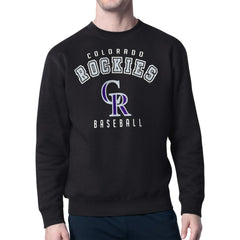 Colorado Rockies Starter Team Logo Fleece Pullover Sweatshirt - Black - MLB Sale