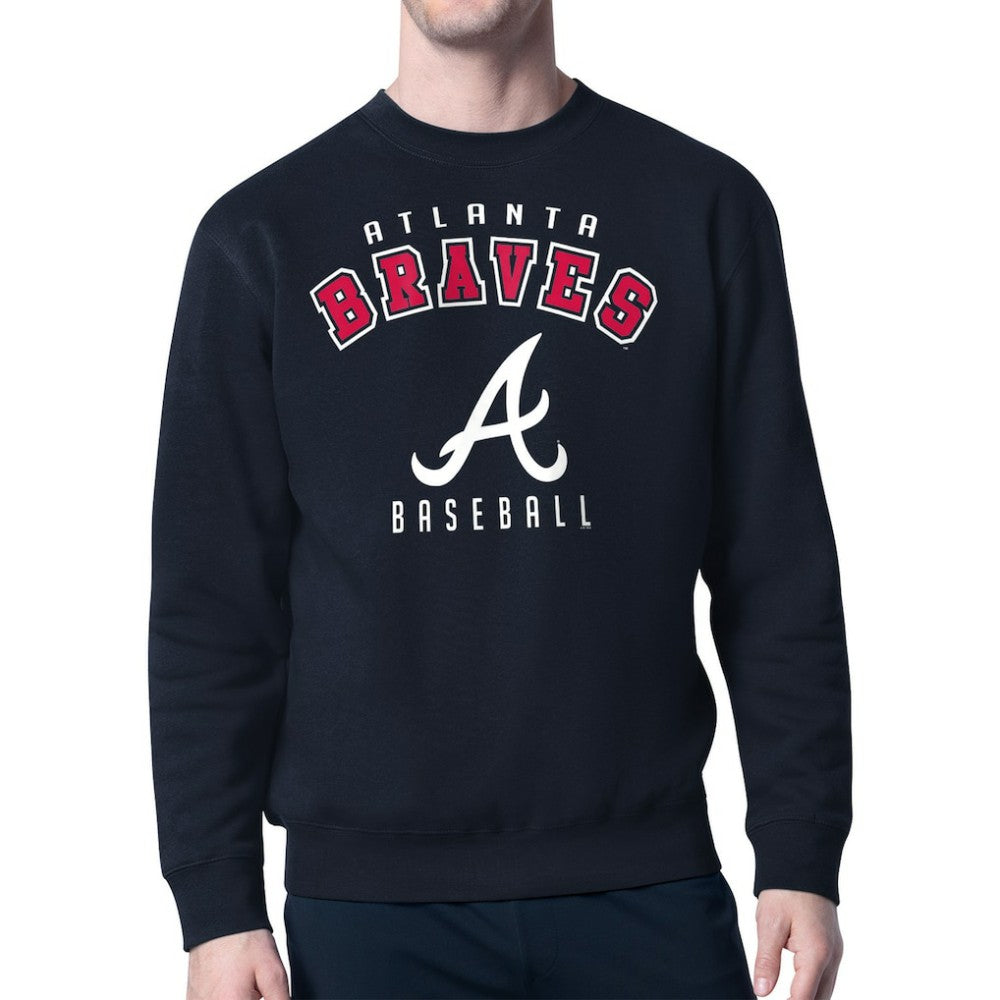 Atlanta Braves Starter Team Logo Fleece Pullover Sweatshirt - Navy - MLB Online