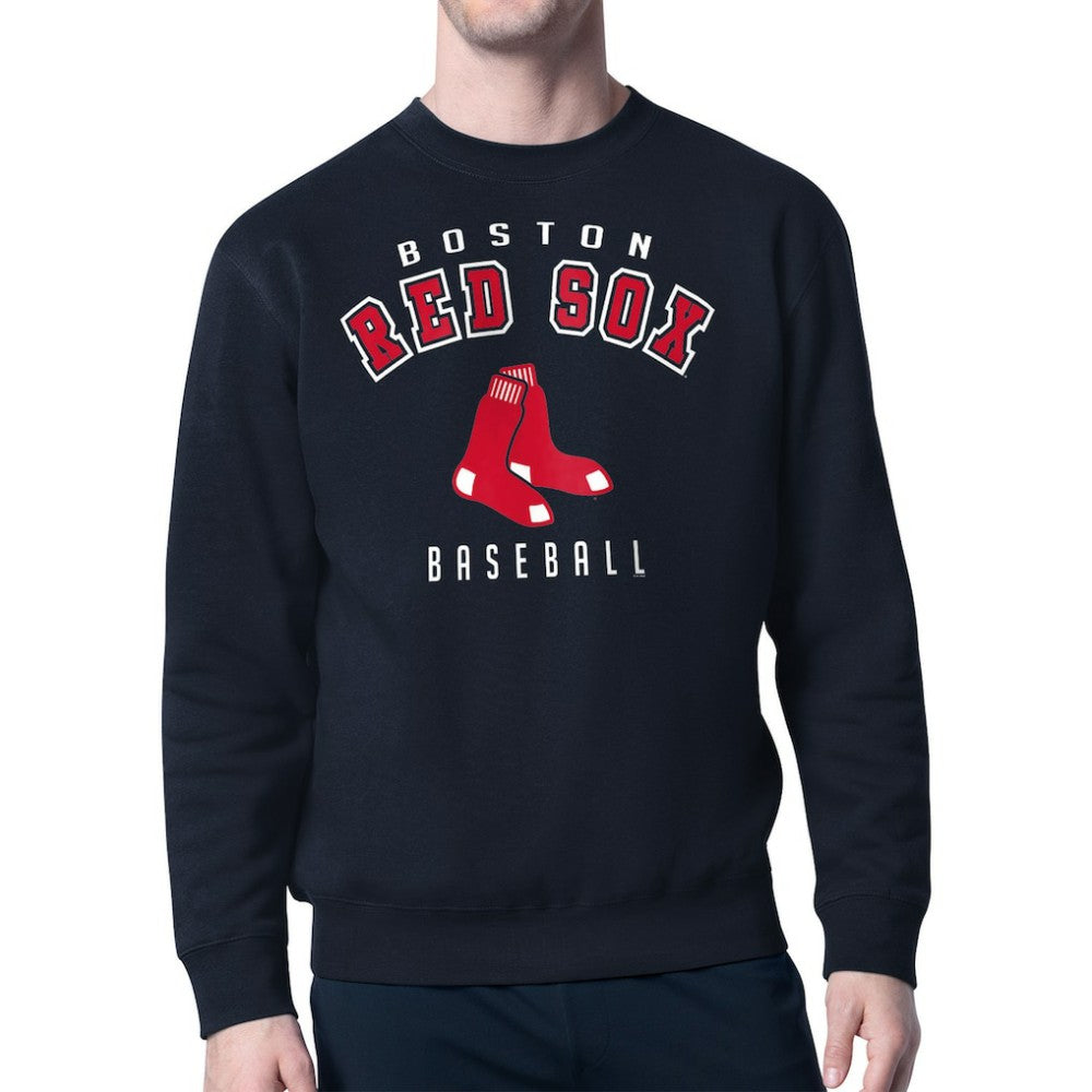 Boston Red Sox Starter Team Logo Fleece Pullover Sweatshirt - Navy - MLB Lifestyle
