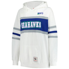 Mitchell & Ness Seattle Seahawks Women's Plus Size Head Coach Throwback Pullover Hoodie White