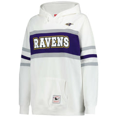 Mitchell & Ness Baltimore Ravens Women's Plus Size Head Coach Throwback Pullover Hoodie White