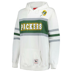 Mitchell & Ness Green Bay Packers Women's Plus Size Head Coach Throwback Pullover Hoodie White
