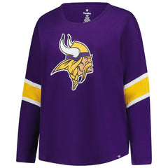 Fanatics Minnesota Vikings Women's Plus Size Redzone 3/4-Sleeve Scoop Neck T-Shirt Purple