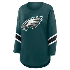 Fanatics Philadelphia Eagles Women's Plus Size Redzone 3/4-Sleeve Scoop Neck T-Shirt Green