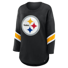 Fanatics Pittsburgh Steelers Women's Plus Size Redzone 3/4-Sleeve Scoop Neck T-Shirt Black