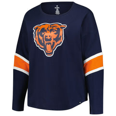 Fanatics Chicago Bears Women's Plus Size Redzone 3/4-Sleeve Scoop Neck T-Shirt Navy