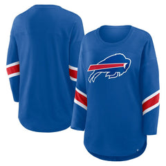 Fanatics Buffalo Bills Women's Plus Size Redzone 3/4-Sleeve Scoop Neck T-Shirt Royal