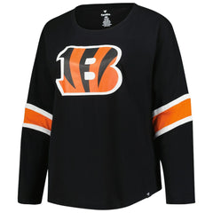 Fanatics Cincinnati Bengals Women's Plus Size Redzone 3/4-Sleeve Scoop Neck T-Shirt Black